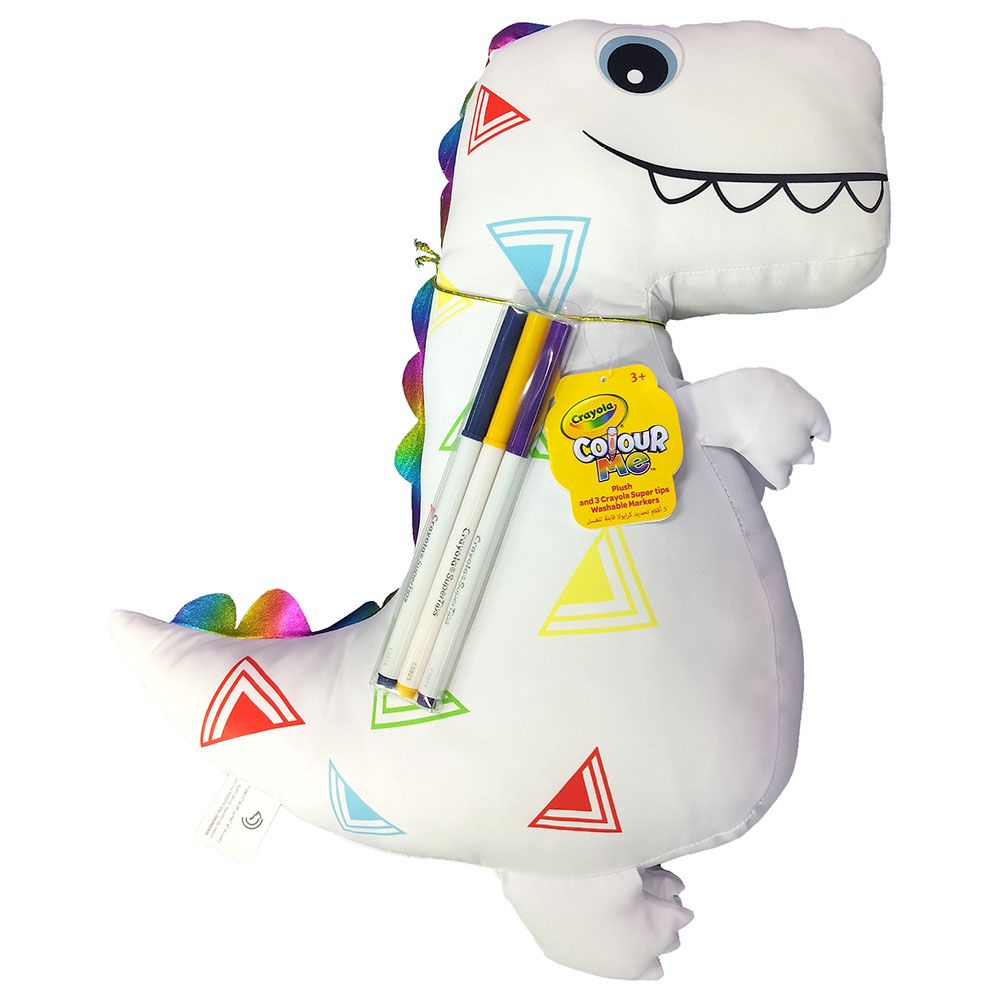 Crayola - Colour Me Dinosaur Pillow - White