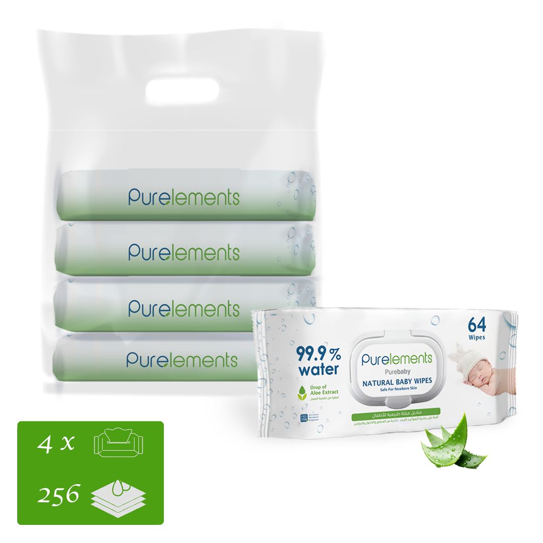 Purelements - Aloe Natural 99.9% Water Wipes - 256pcs