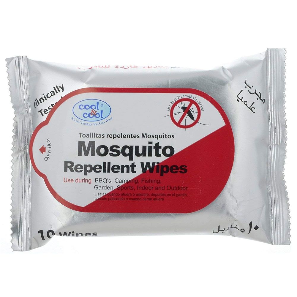 Cool & Cool Mosquito Repellent - 10 Wipes