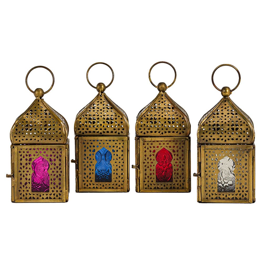 HilalFul - Mini Brass Antique Style Lantern - 4pcs