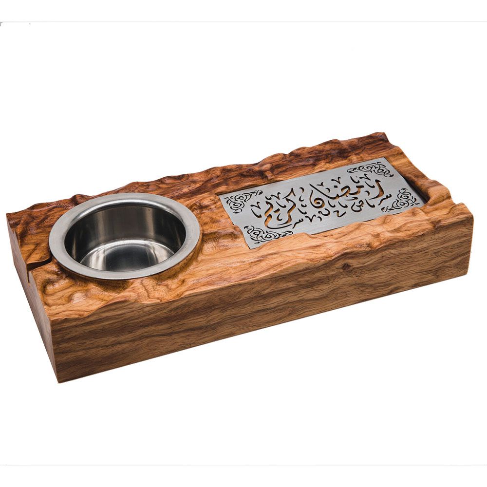 HilalFul - Ramadan Wooden Incense Burner Tray - Brown