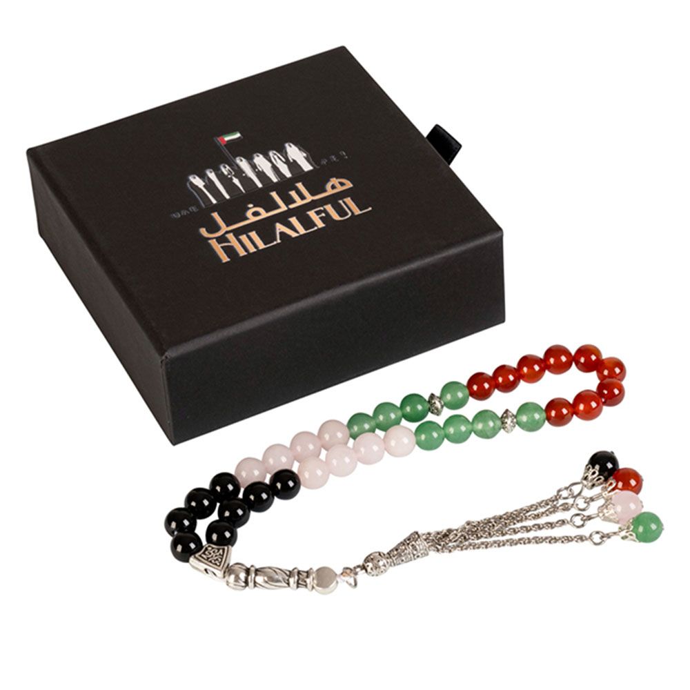 HilalFul - Islamic Prayer Beads - UAE National Flag - 33pcs