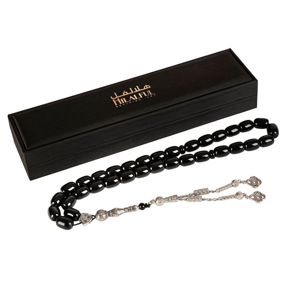 HilalFul - Islamic Prayer Beads - Black Agate