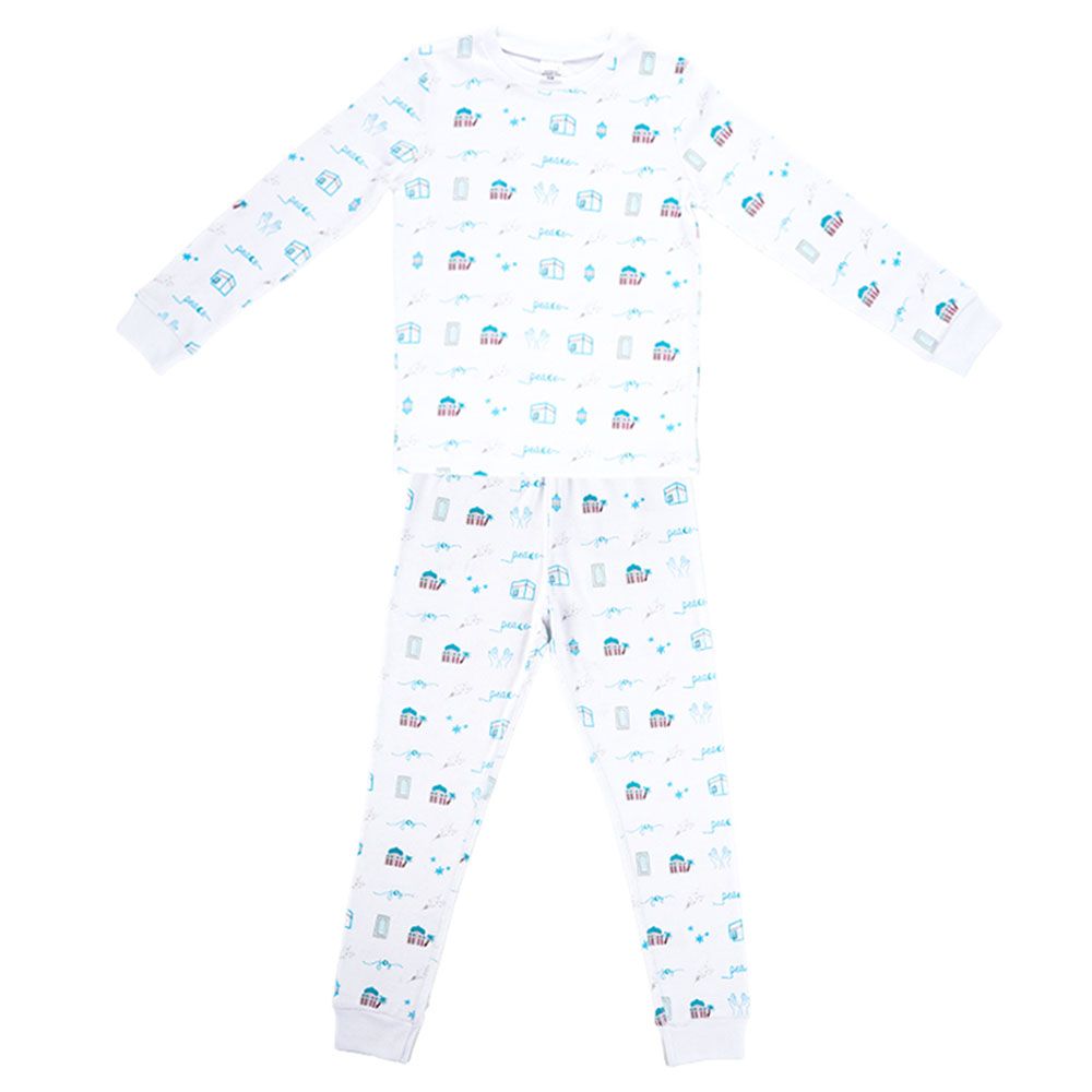 HilalFul - 2pc-Set - Cotton Pyjama - White