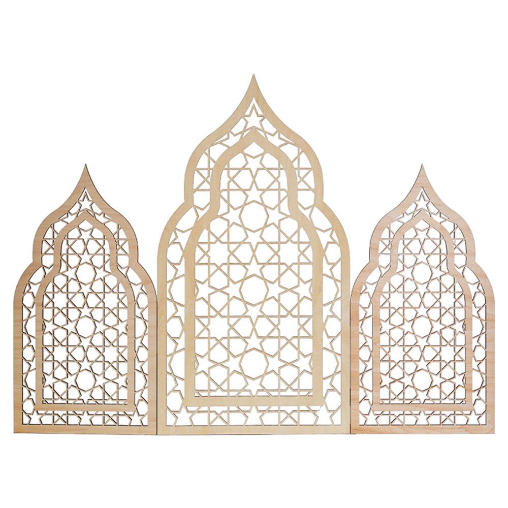 HilalFul - Trio Mosque Wooden Display - Beige