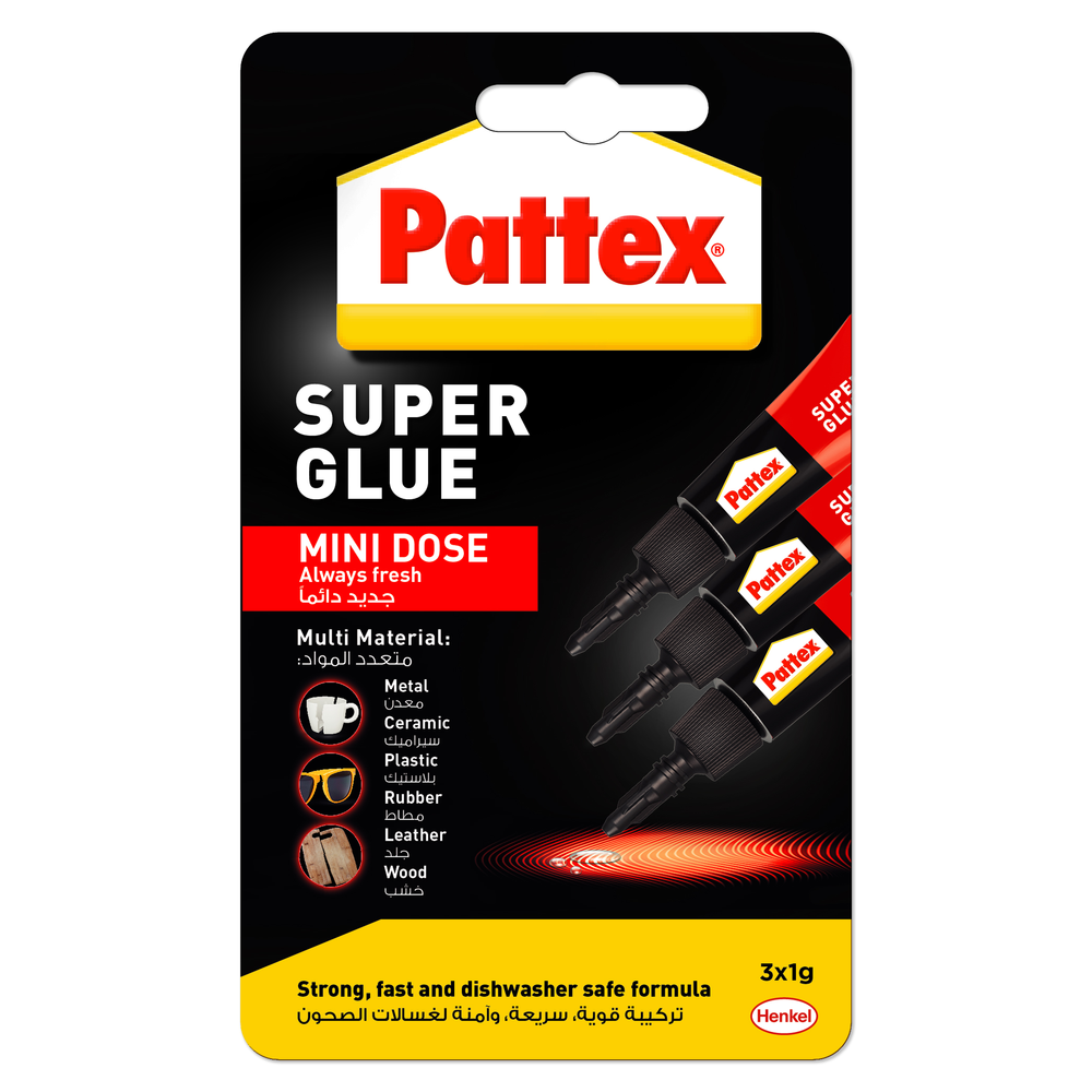 Pattex - Mini Dose Liquid Super Glue - 1 g - Pack of 3