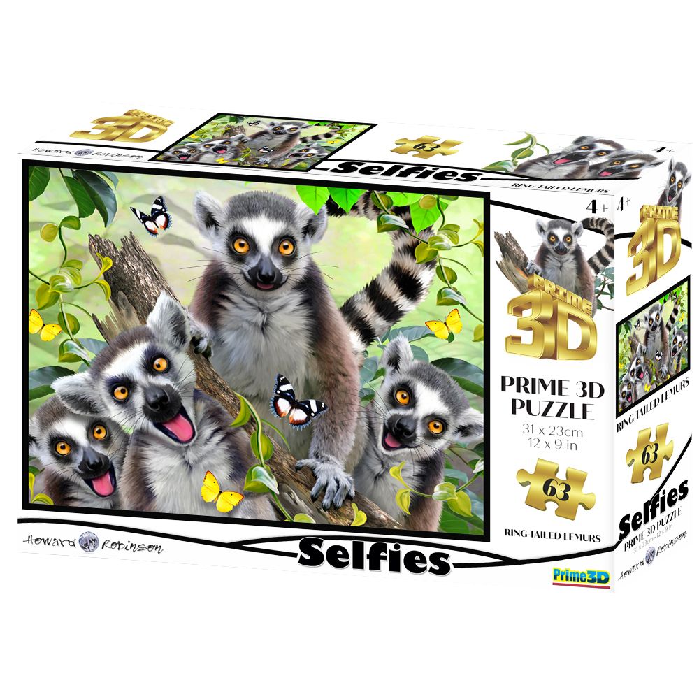 Prime3D - Ring-Tailed Lemur Selfie Puzzle - 63pcs