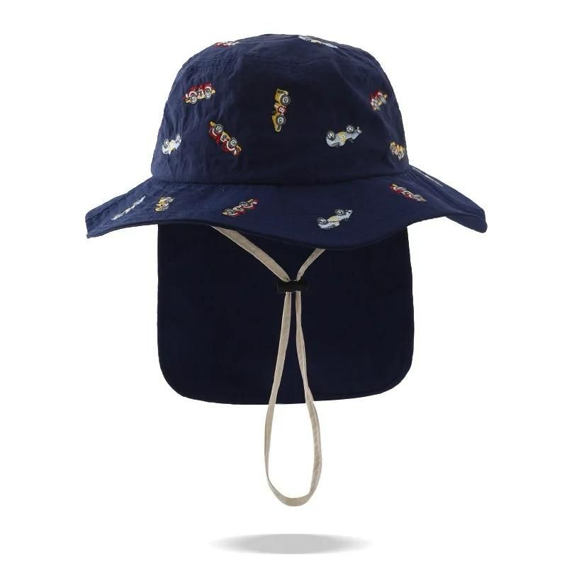 Wonder Kids - Kids Neck Cover Hat - Navy Blue