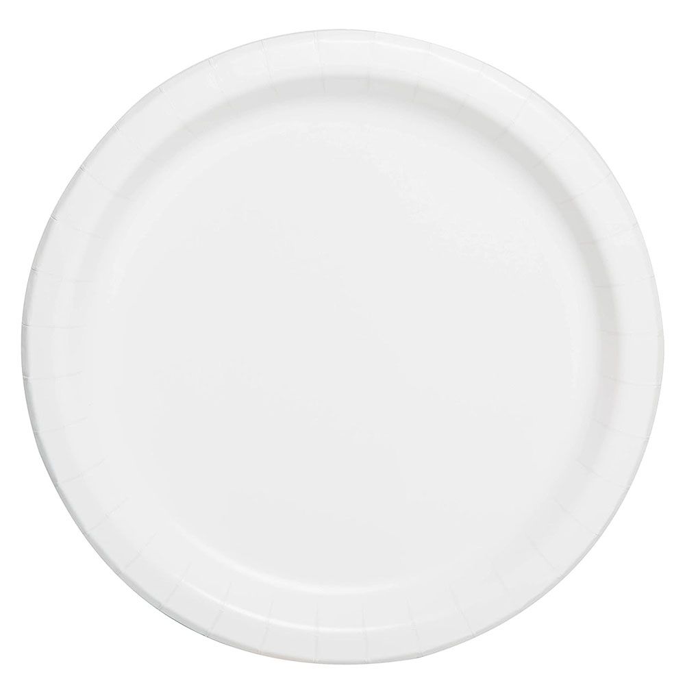 Unique - Round Party Plate - Bright White - 23 cm - Pack of 8