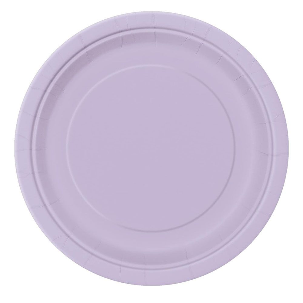 Unique - Round Party Plate - Lavender - 23 cm - Pack of 8