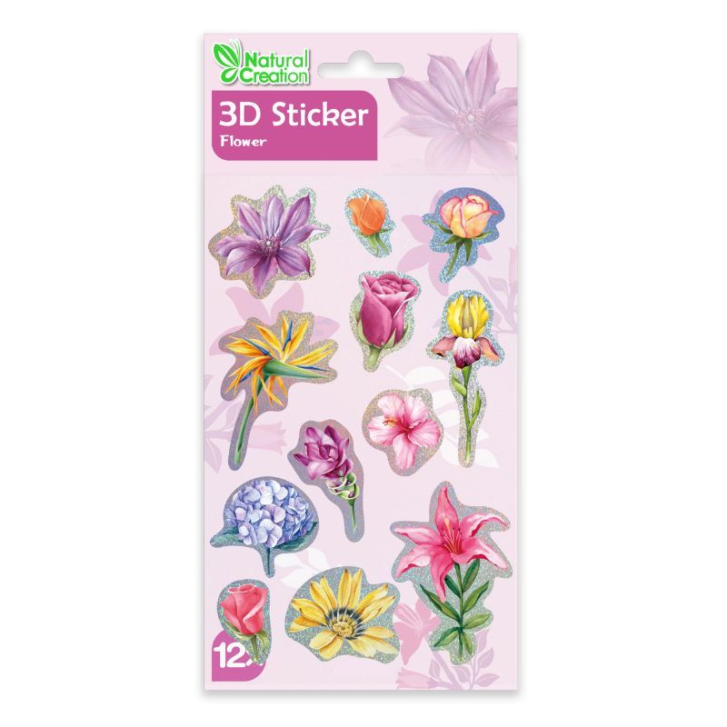 Avenir - 3D Flower Stickers - Pack of 1 - 12Pcs