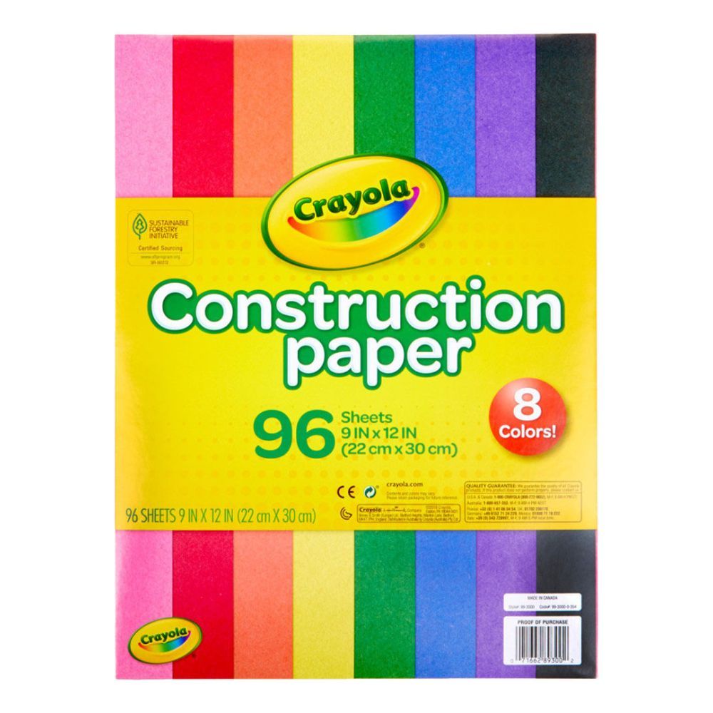 Crayola - Construction Paper Sheets - 96 Pcs