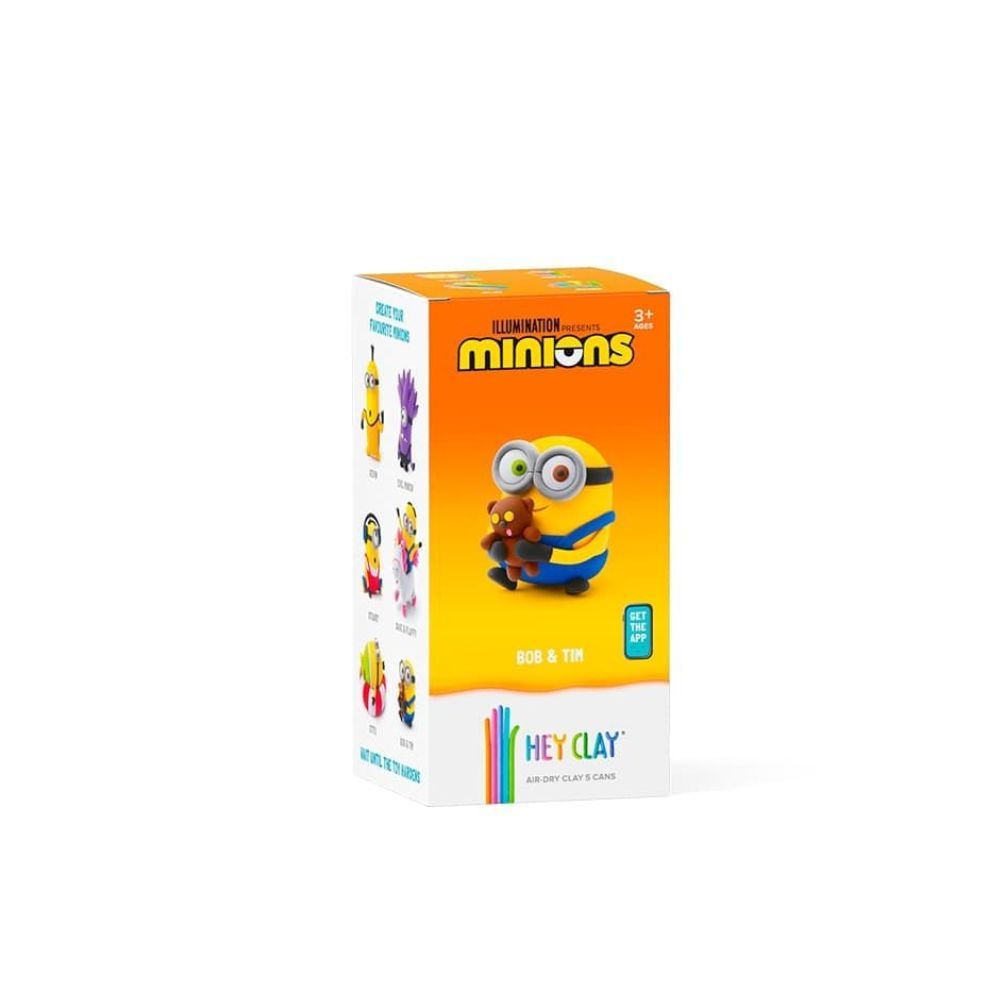 Hey Clay - Minions Bob & Tim Colourful Modelling Air Dry Clay - 5pcs