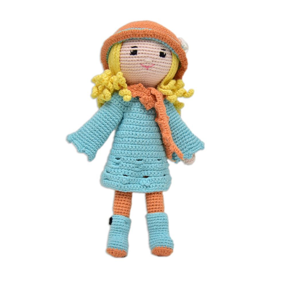 Happy Threads - Handmade Crocheted Adorable Grace Doll 15 Inches - Multicolour