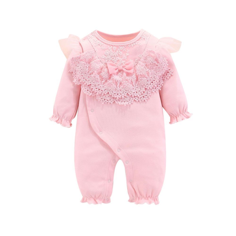 Sugar Rush - Laced Regular Baby Romper - Pink