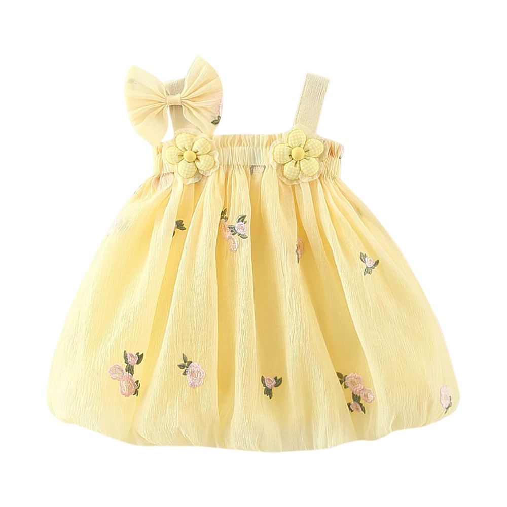 Sugar Rush - Girl's Solid A-line Dress - Yellow