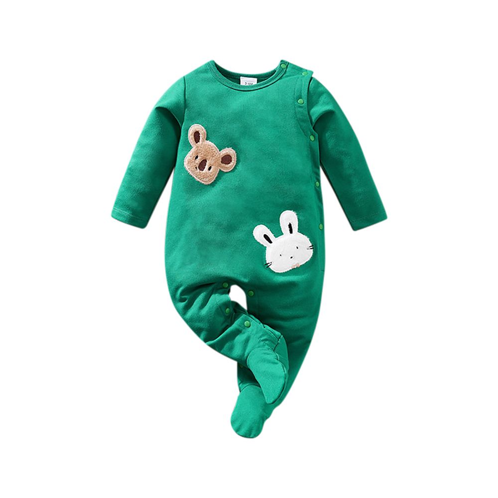 Sugar Rush - Animal Themed Full Sleeves Romper - Green