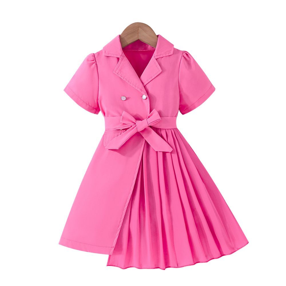 Sugar Rush - Girl's Short Sleeves Solid Blazer Dress - Fuchsia