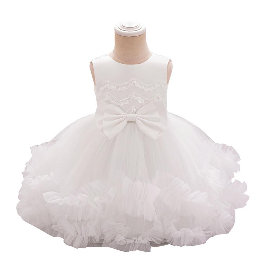 Sugar Rush - Girl's Embellished Party Dress - White