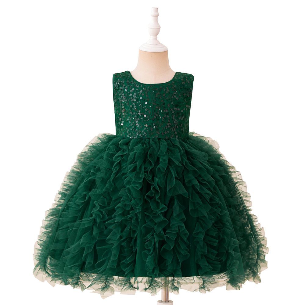 Sugar Rush - Embellished Sleeveless Party Dress - Green