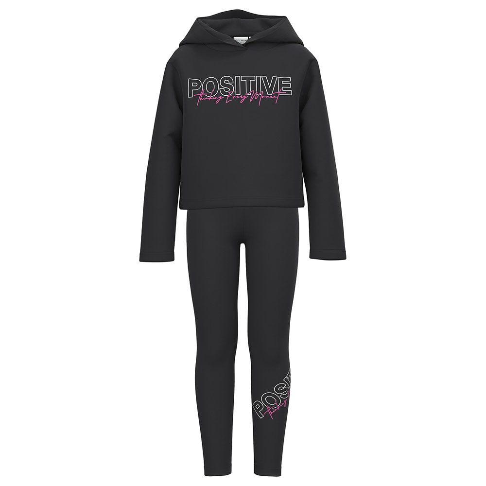 Name It - 2Pc-Set - Long Sleeves Boxy Tracksuit - Black