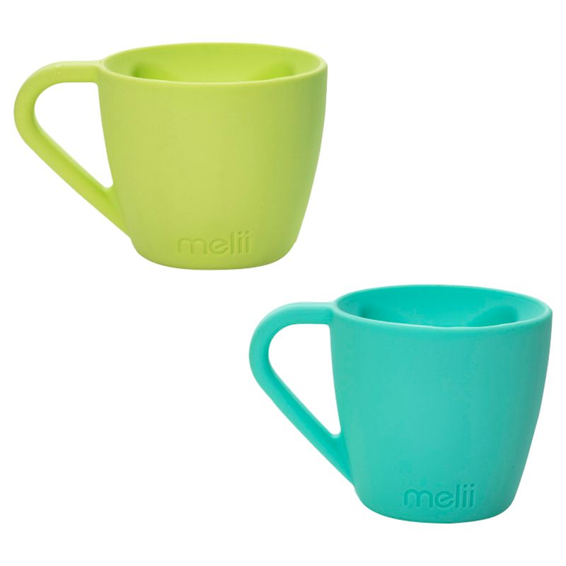 Melii - Silicone Bear Mug - 2pcs - Mint & Turquoise