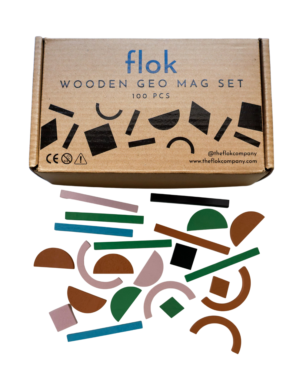 Flok - Geo Magnet Wall Play Set - 100 Pcs