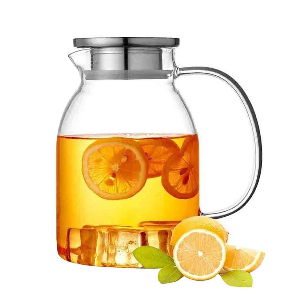 1Chase - Water Pitcher With Stainless Steel Lid And Strainer - 1.8 L