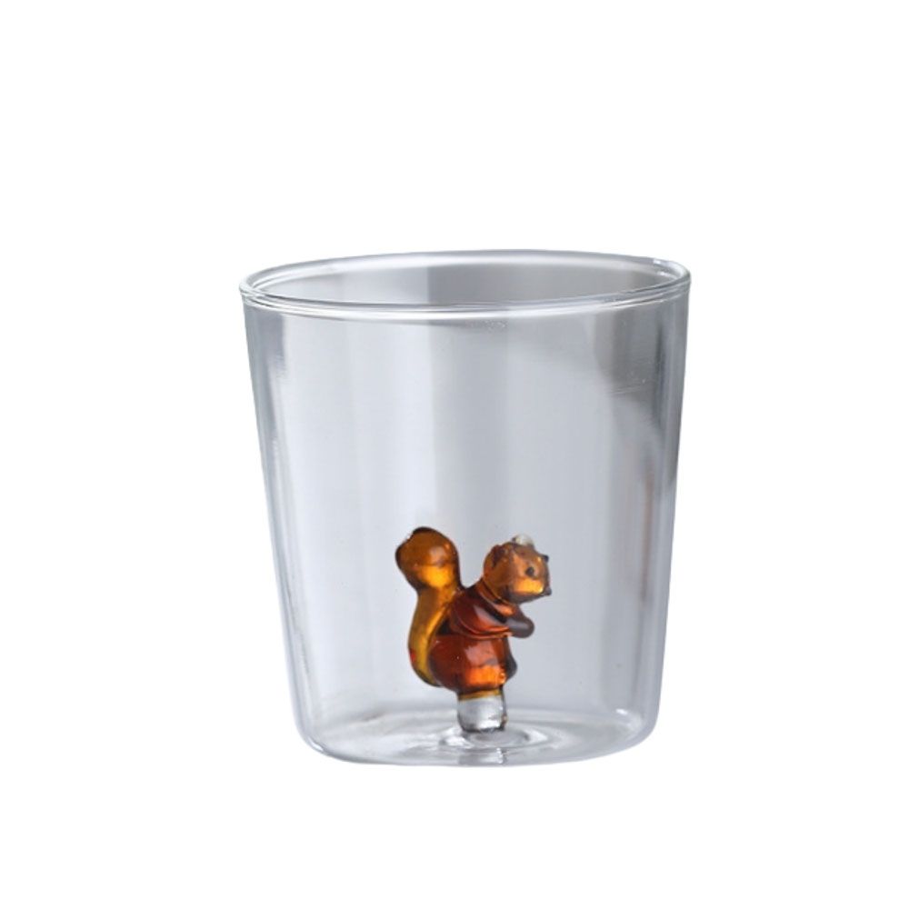 1Chase - Animal Design Borosilicate Glass Cup - Squirrel - 300 ml