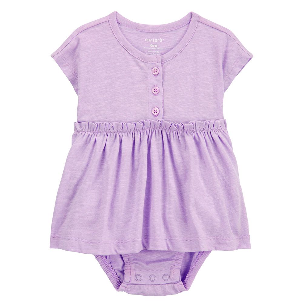 Carters - Slub Jersey Bodysuit Dress - Purple