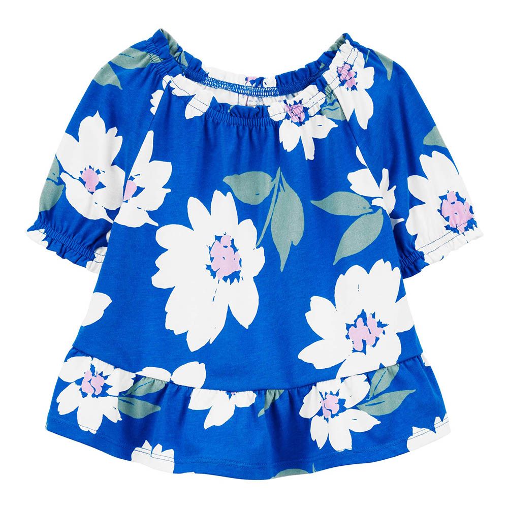 Carters - Floral Jersey Top - Blue