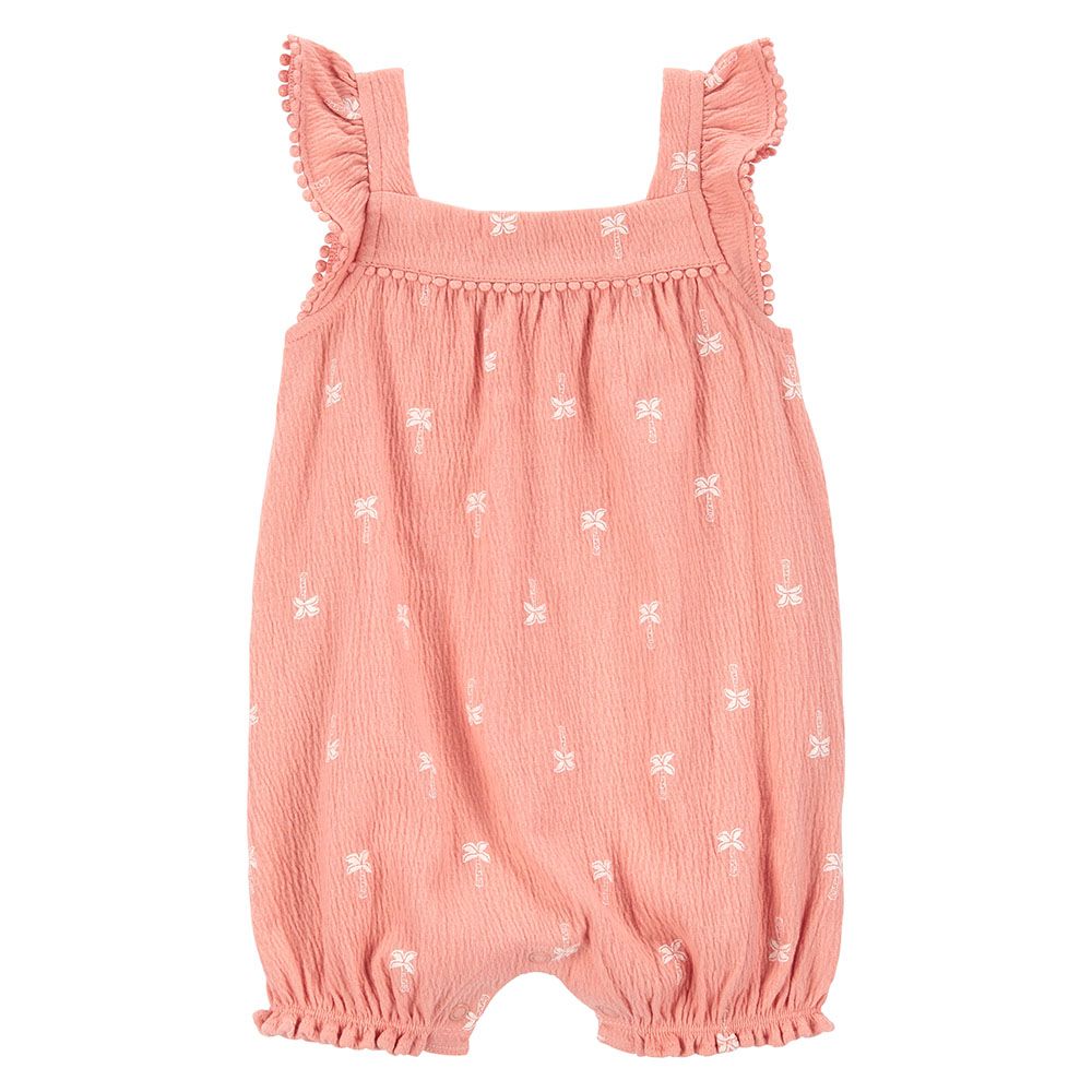 Carters - Palm Tree Flutter Romper - Pink