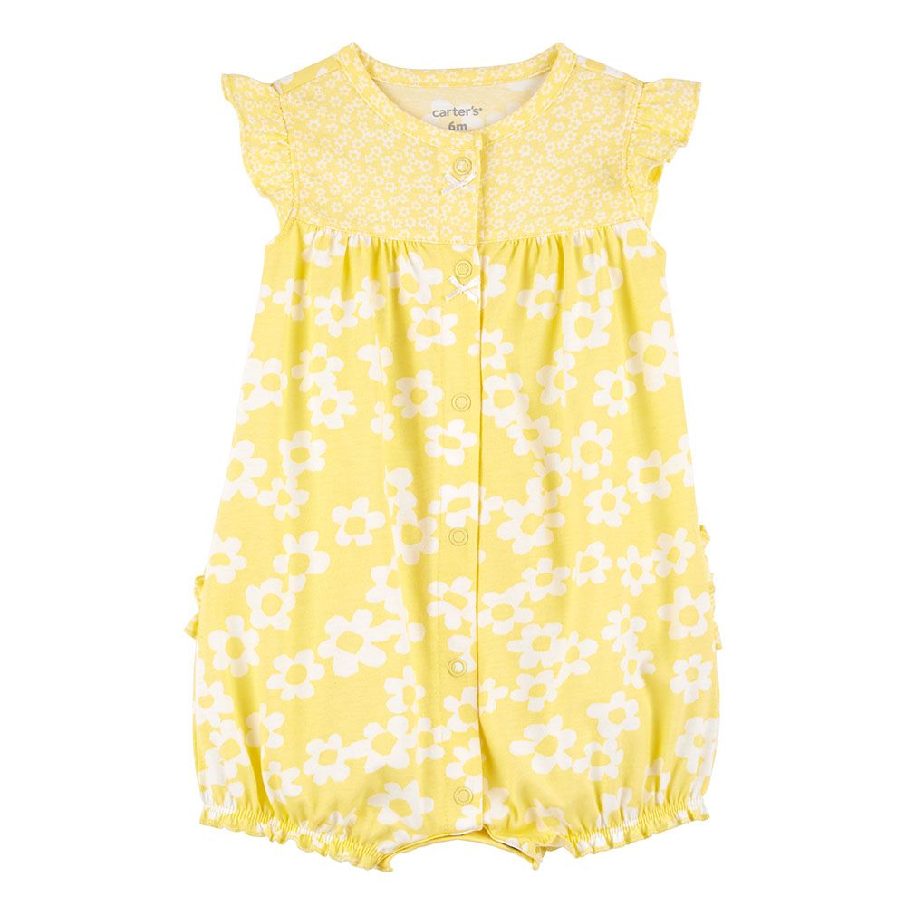 Carters - Daisy Ruffled Snap-Up Romper - Yellow