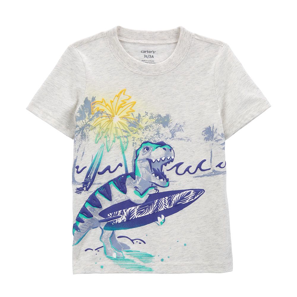 Carters - Boys Dinosaur Jersey Tee - Heather