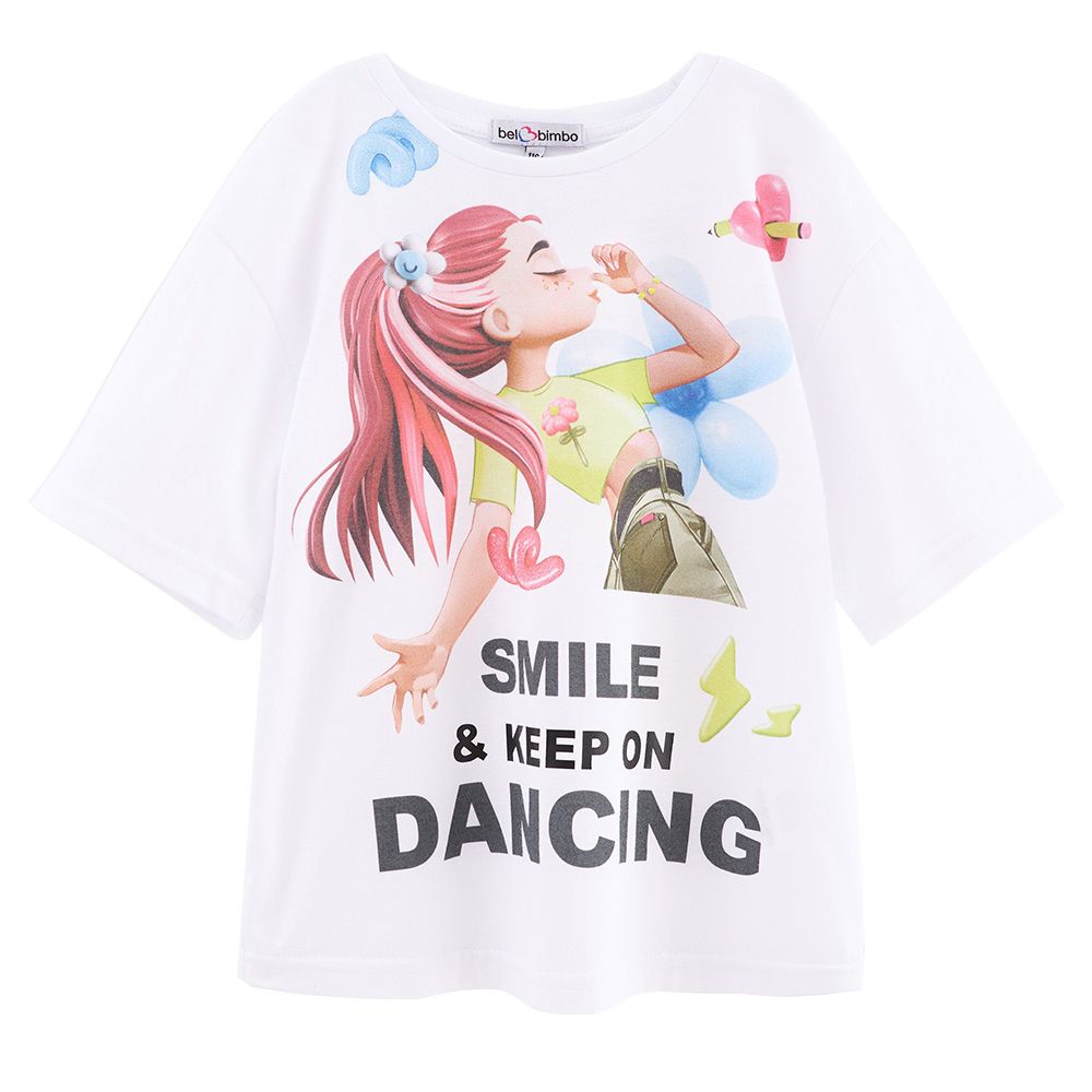 Bell Bimbo - Girls Oversized T-Shirt - White