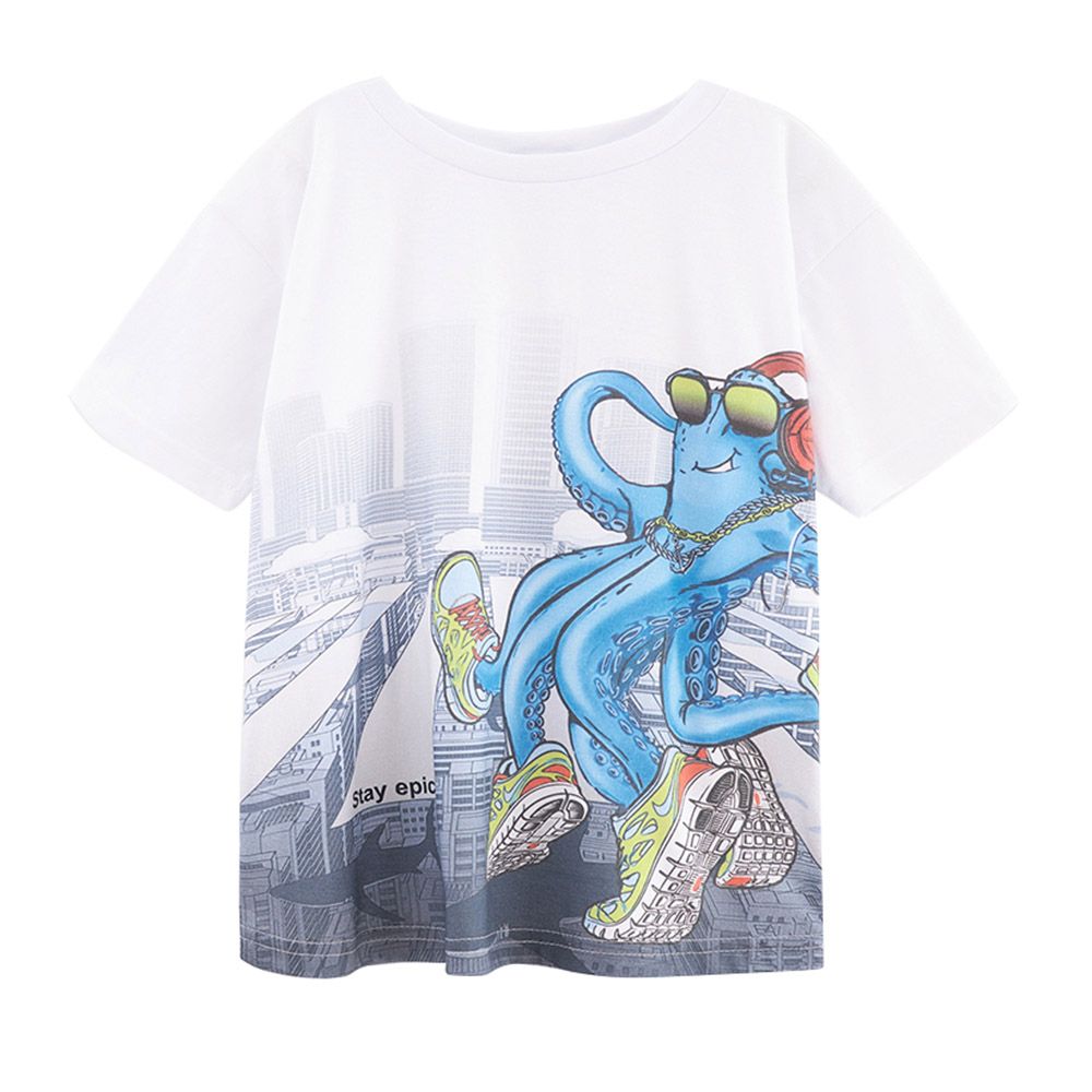 Bell Bimbo - Boys Fun Printed T-shirt - White