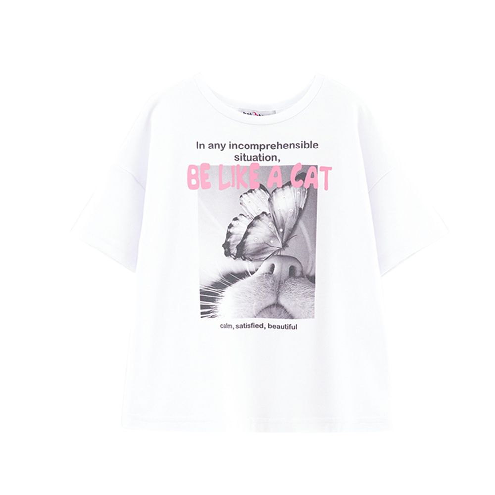 Bell Bimbo - Girls Designer Print T-Shirt - White