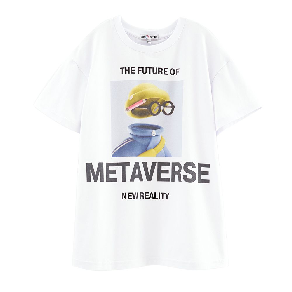 Bell Bimbo - Boys Metaverse Printed T-shirt - White