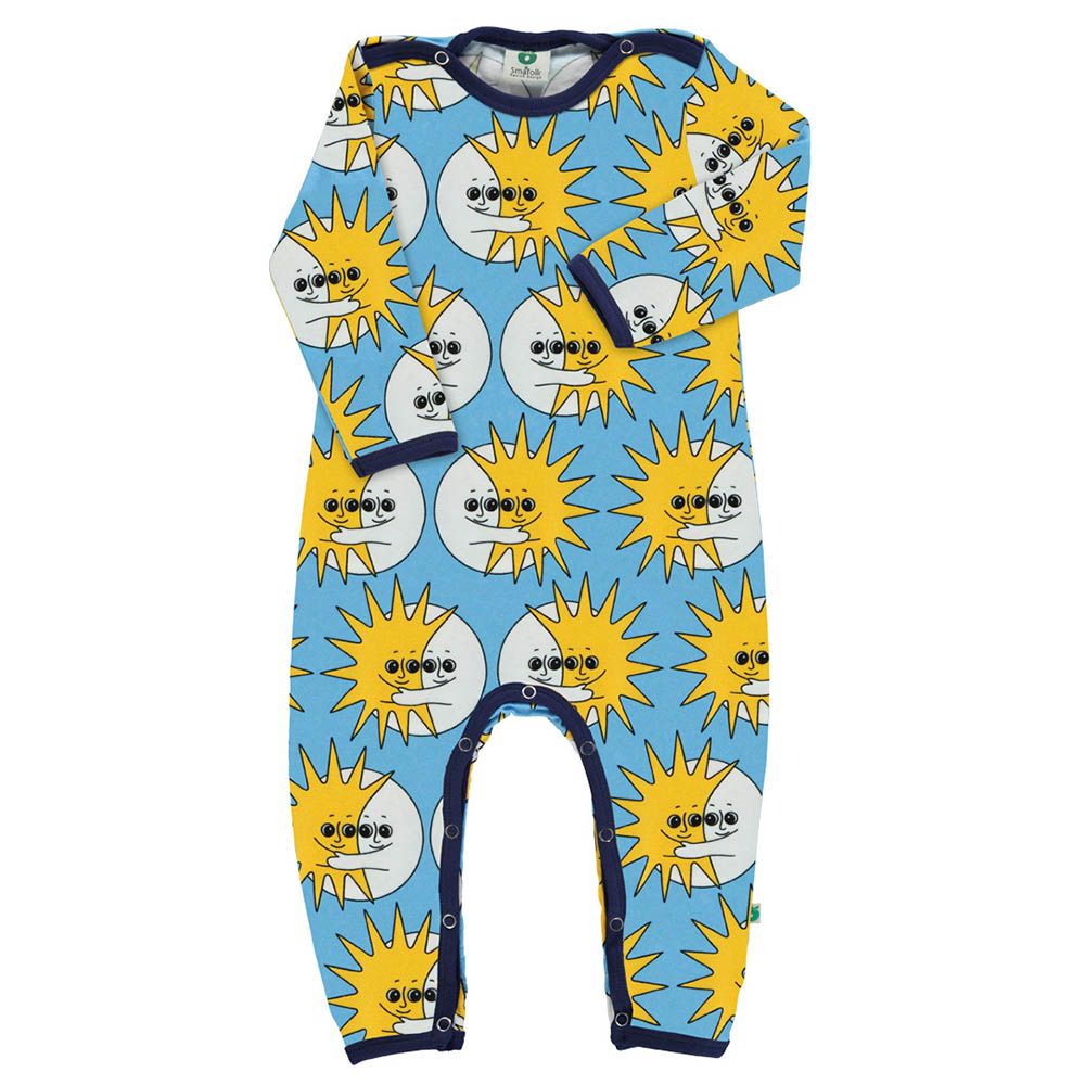 Smafolk - Sun And Moon Print Long Sleeve Jumpsuit - Blue