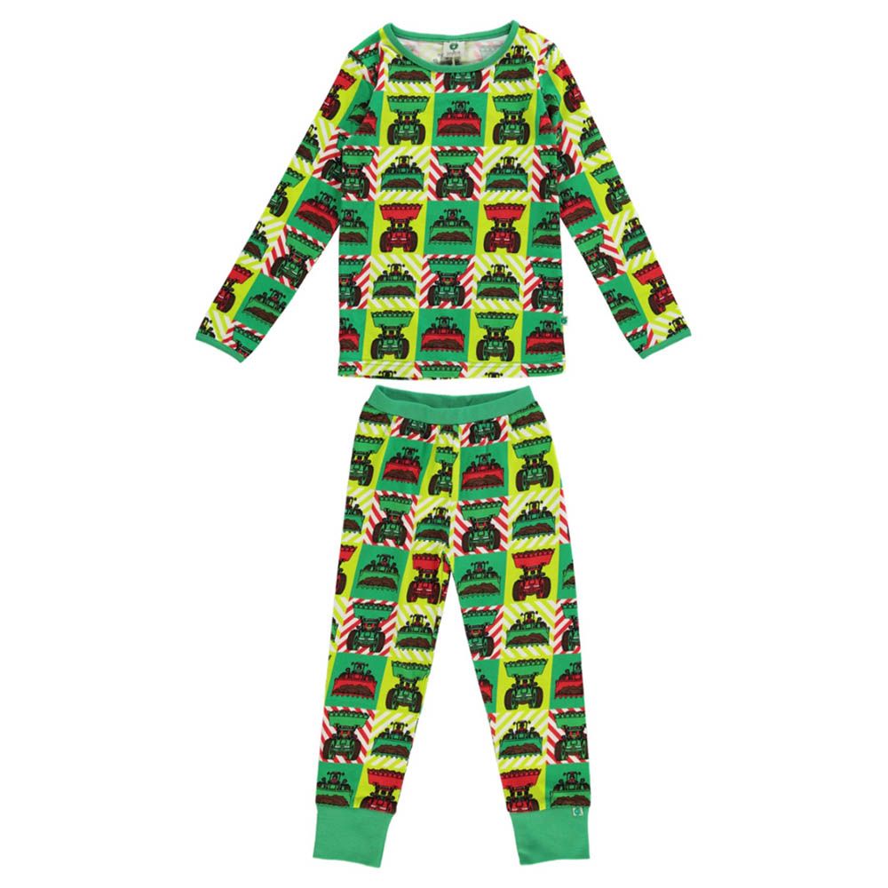 Smafolk - 2pc-Set - Excavator Print Nightsuit - Green