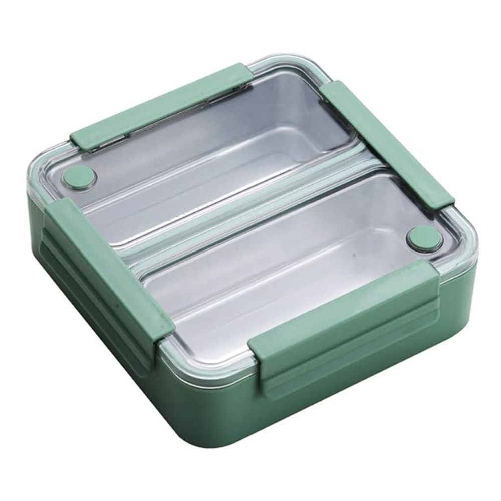 Brain Giggles - 2-Compartment Stainless Steel Lunchbox Removable Inner Tray - Green