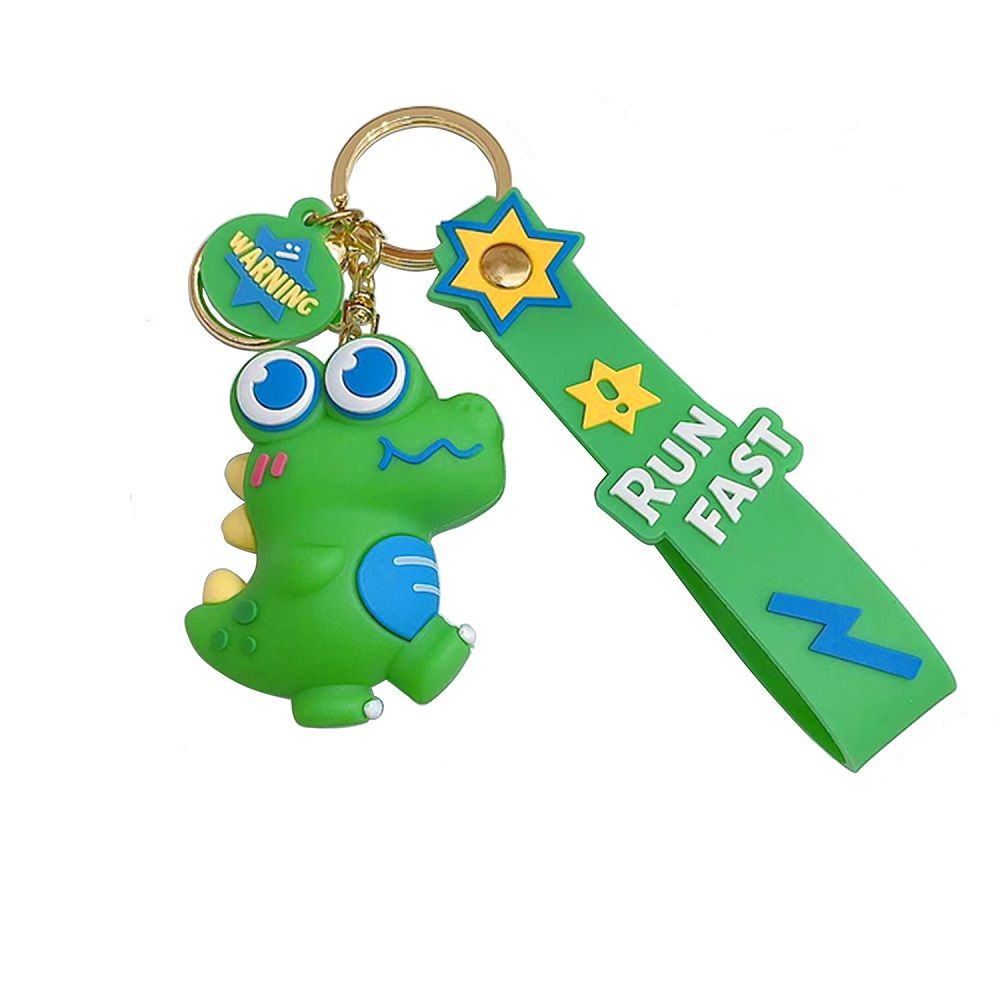 Brain Giggles - Kawaii Silicone Key Chain Holder - Dinosaur - Green