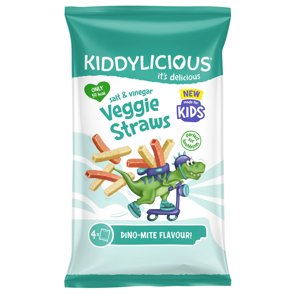 Kiddylicious - Salt And Vinegar Veggie Straws Kids Snack - 4pcs - 48g