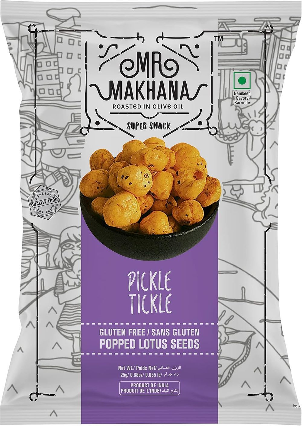 Mr Makhana - Pickle Tickle Popped Lotus Seeds - 25g