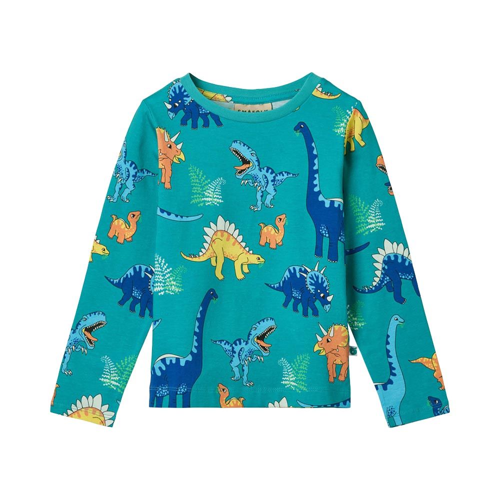 Smafolk - Dinosaurs Print Long Sleeve T-Shirt - Green