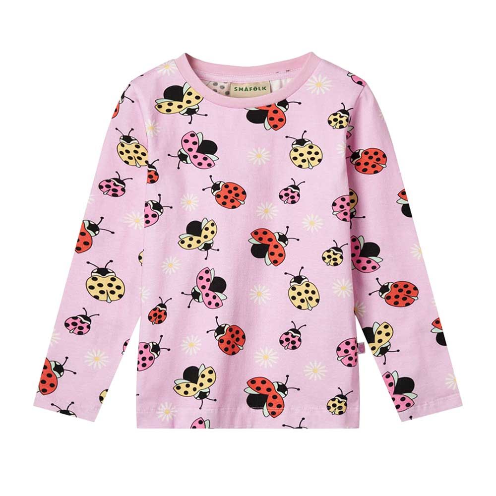 Smafolk - Ladybirds Print Long Sleeve T-Shirt - Pink