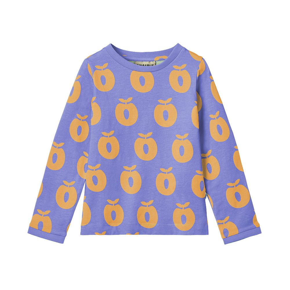 Smafolk - Apple Print Long-Sleeved T-Shirt - Purple