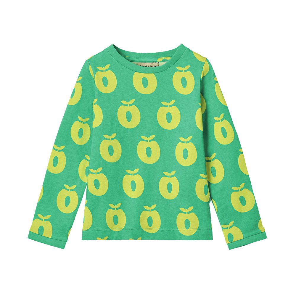 Smafolk - Apple Print Long-Sleeved T-Shirt - Green