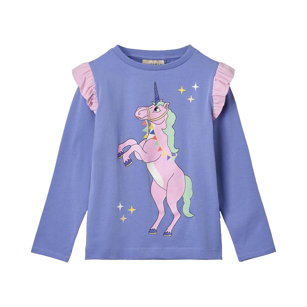 Smafolk - Unicorn Print Long Sleeve T-Shirt - Purple