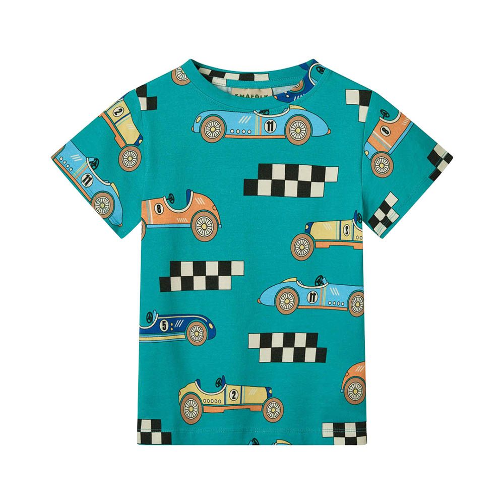 Smafolk - Race Cars Print T-Shirt - Green